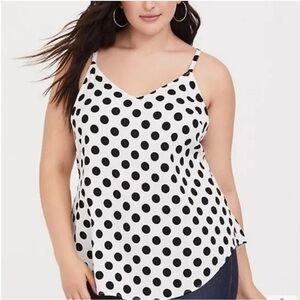 Torrid Ava Black and White Polka Dot Challis Camisole